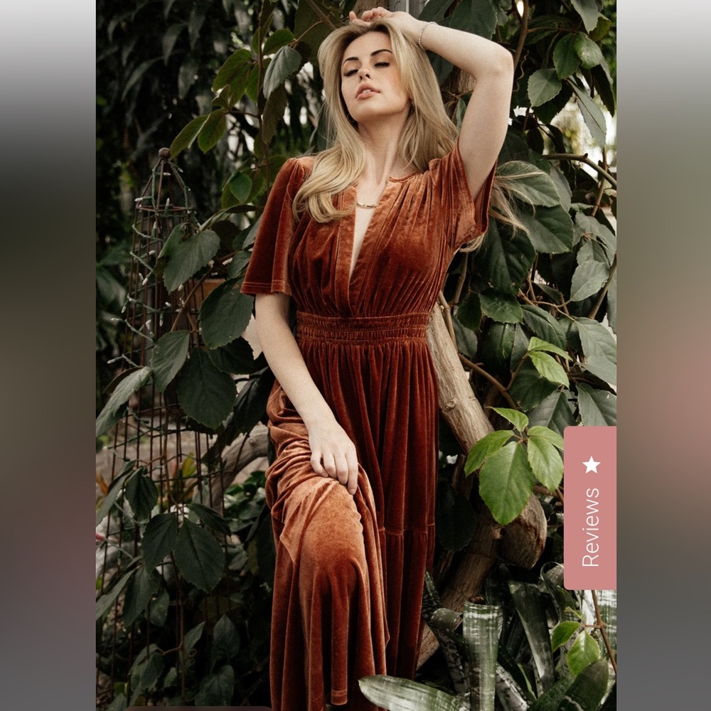 Artemis Velvet Maxi Dress | Terracotta